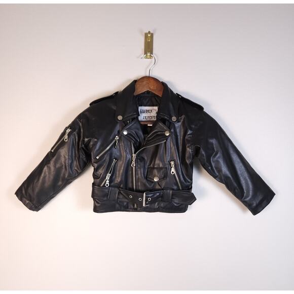 Harley-Davidson Toddler 3T Style Faux Leather Biker Black Jacket - Picture 7 of 11